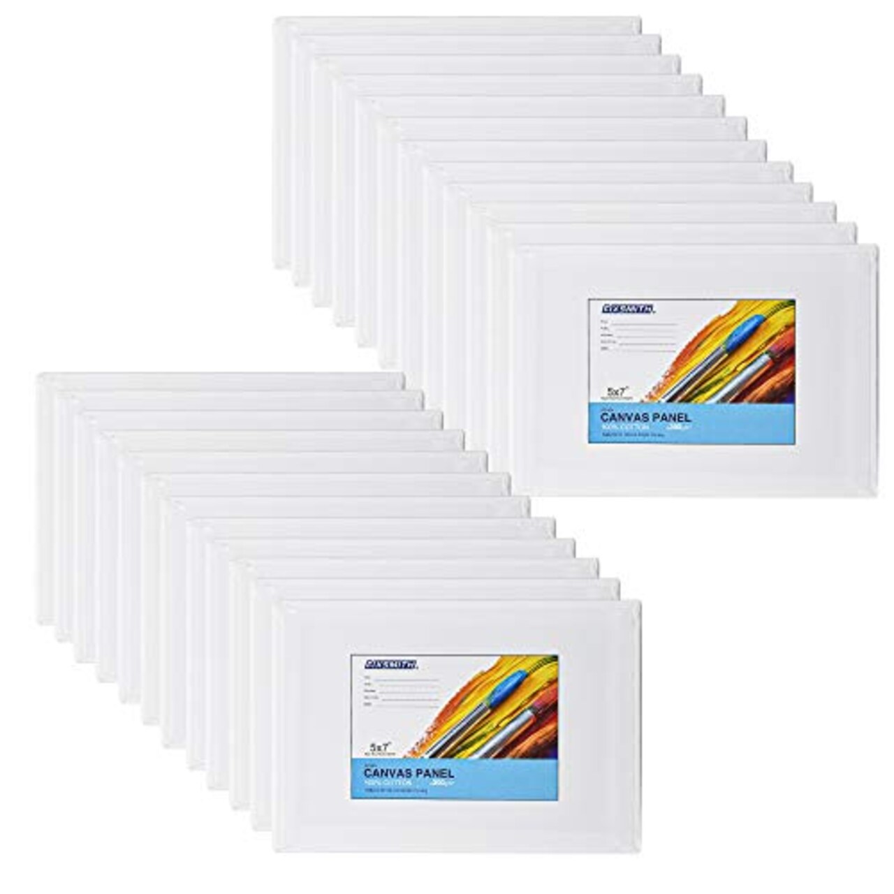 24 Pack Painting Art Panel Boards - 5x7 Inch, 24 Pack Primed Mini Canvases,100% Cotton,Acid Free,Professional Quality Artist Canvas Board for Hobby Painters,Students & Kids